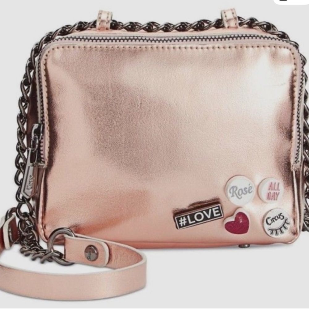 NWT Circus by Sam Edelman Rose Gold Crossbody with Novelty Patches